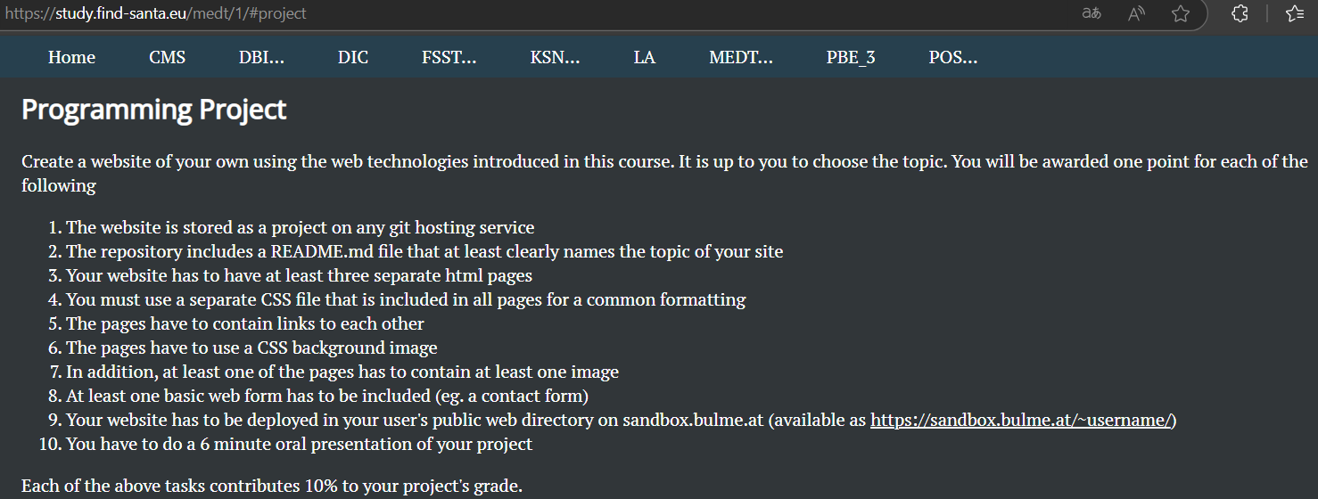 Projektbeschreibung Screenshot